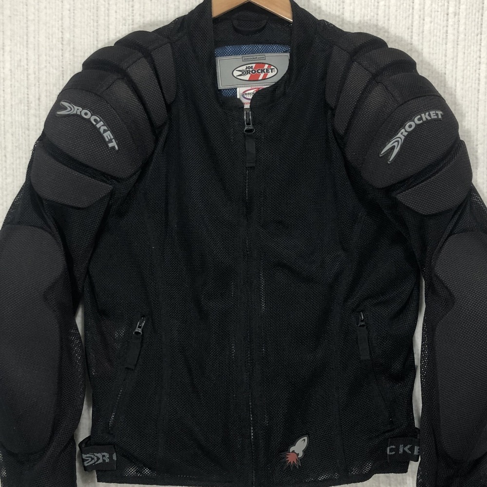 Joe Rocket Phoenix Mesh Motorcycle Jacket Black Padded Armor Mens Large